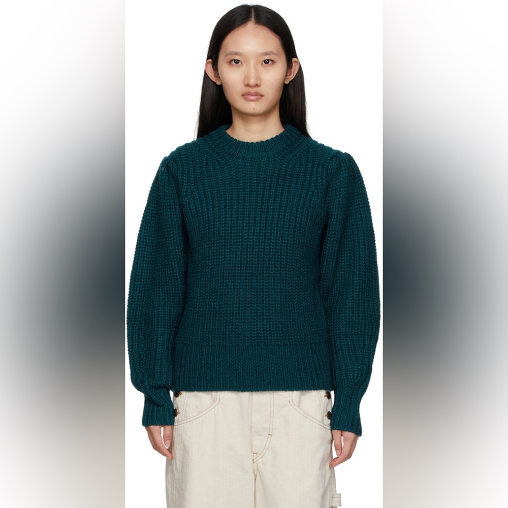 Isabel Marant Étoile Emerald Wool Crew Neck Sweater
